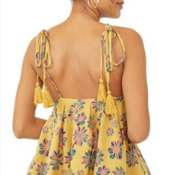 NWT Free People Indigo Molly Smock Cami Golden Yellow size XS - Picture 4 of 11